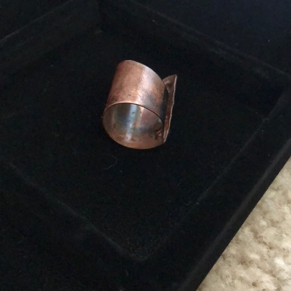 Unique Tarnished Copper Ring - image 7